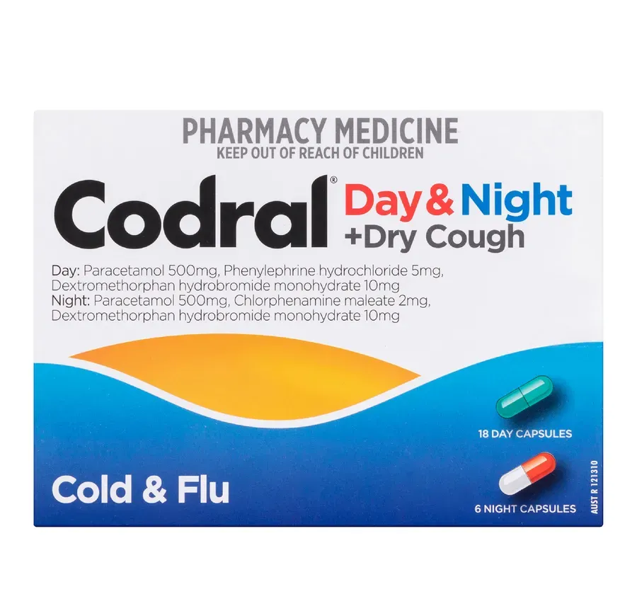 Codral® Cold & Flu + Cough Day & Night 24 Capsules — Kimia Pharmacy